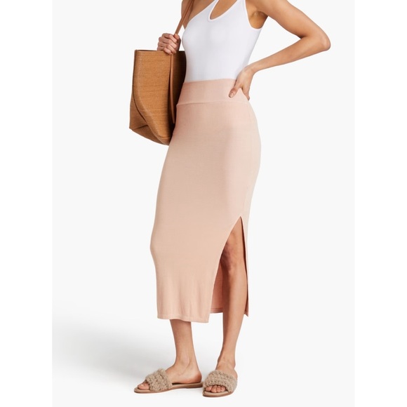 Enza Costa Silk Blend Ribbed Pencil Skirt size Small - Picture 3 of 8